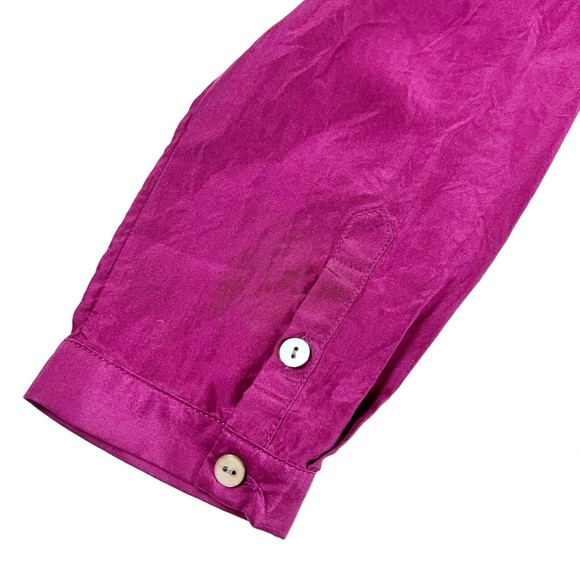 Sundance Blouse Renaissance Embroidered Silk Top Purple Gold Mixed Textures Sz M - Picture 4 of 15